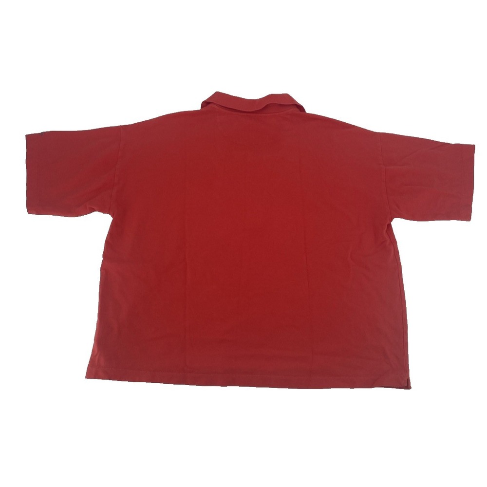 FAHERTY Sun Washed Pique Casual Boxy Polo Top Hibiscus/ Orange Women's XL - Picture 5 of 8